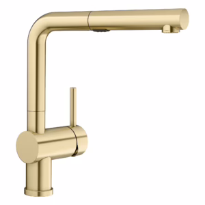 Linus Low Arc Pull-Out Dual-Spray Kitchen Faucet - Satin Gold