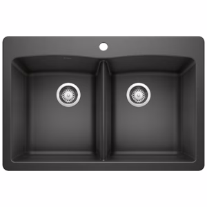 Diamond SILGRANIT 33" 50/50 Double Bowl Dual Mount Kitchen Sink - Anthracite