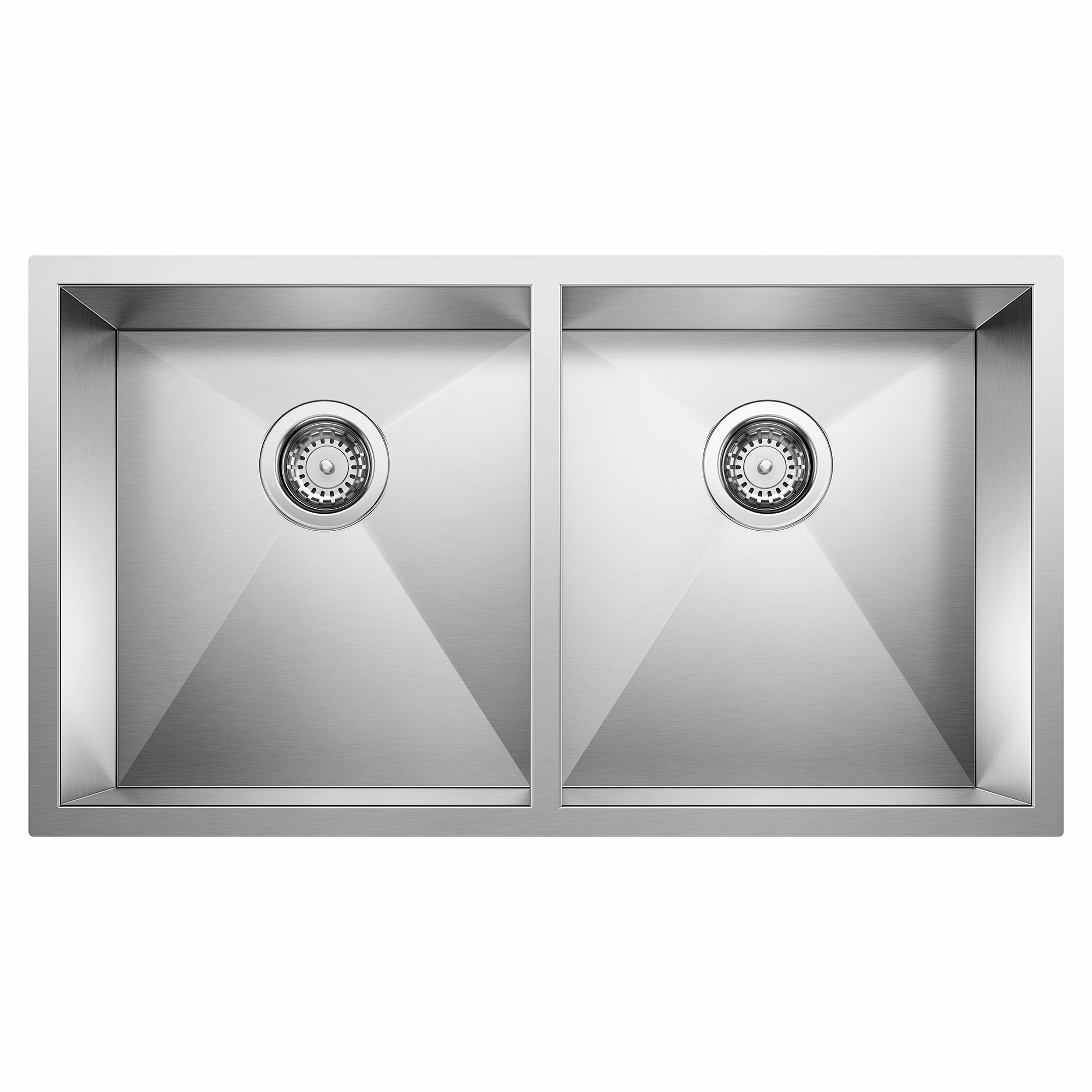 Quatrus R0 32" 50/50 Double Bowl Undermount Stainless Steel Kitchen Sink