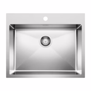 Quatrus R15 25" Single Bowl Dual Mount Stainless Steel Kitchen Sink