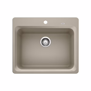 Vision SILGRANIT 25" Single Bowl Dual Mount Kitchen Sink - Truffle