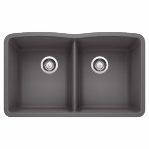Diamond SILGRANIT 32" 50/50 Double Bowl Undermount Kitchen Sink - Cinder