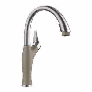 Artona Pull-Down Dual-Spray Kitchen Faucet - PVD Steel/Truffle