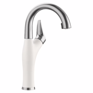 Artona Pull-Down Dual-Spray Bar Faucet - PVD Steel/White