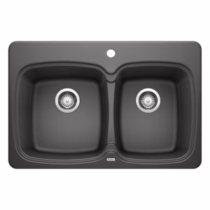 Vienna SILGRANIT 31" 50/50 Double Bowl Dual Mount Kitchen Sink - Anthracite