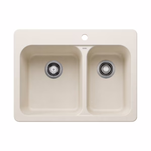 Vision SILGRANIT 27.5" 70/30 Double Bowl Dual Mount Kitchen Sink -  Soft White