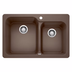 Vision SILGRANIT 31.5" 60/40 Double Bowl Dual Mount Kitchen Sink - Café
