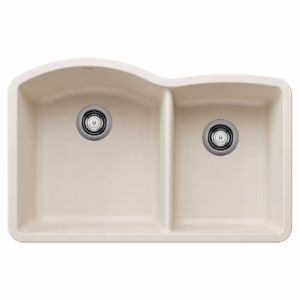 Diamond SILGRANIT 32" 60/40 Double Bowl Undermount Kitchen Sink - Soft White