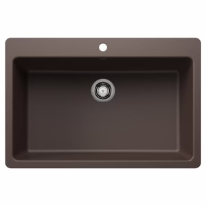 Liven SILGRANIT 33" Super Single Dual Mount Kitchen Sink - Café