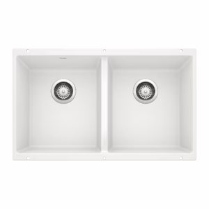 Precis SILGRANIT 29" 50/50 Double Bowl Undermount Kitchen Sink - White