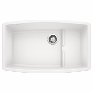 Performa Cascade SILGRANIT 32" Single Bowl Undermount Kitchen Sink with Colander - White