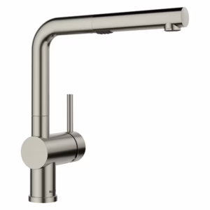 Linus Low Arc Pull-Out Dual-Spray Kitchen Faucet - Satin Platinum