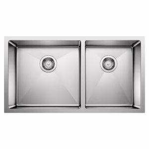 Quatrus R15 33" 60/40 Double Bowl Undermount Stainless Steel Kitchen Sink