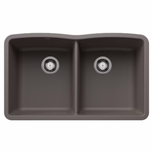 Diamond SILGRANIT 32" 50/50 Double Bowl Undermount Kitchen Sink - Volcano Gray
