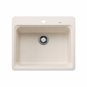 Vision SILGRANIT 25" Single Bowl Dual Mount Kitchen Sink - Soft White