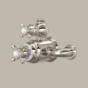Perrin & Rowe | Polished Nickel Edwardian™ 3/4" Exposed Therm Valve With Volume And Temperature Control