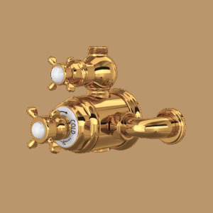 Perrin & Rowe | English Gold Edwardian™ 3/4" Exposed Therm Valve With Volume And Temperature Control