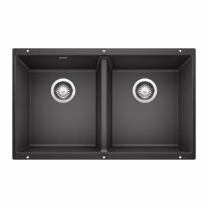 Precis SILGRANIT 29" 50/50 Double Bowl Undermount Kitchen Sink - Anthracite