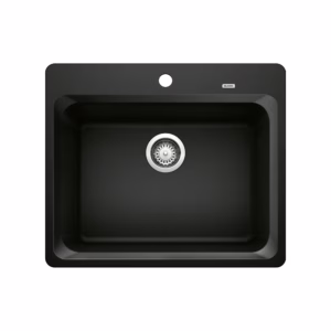 Vision SILGRANIT 25" Single Bowl Dual Mount Kitchen Sink - Coal Black