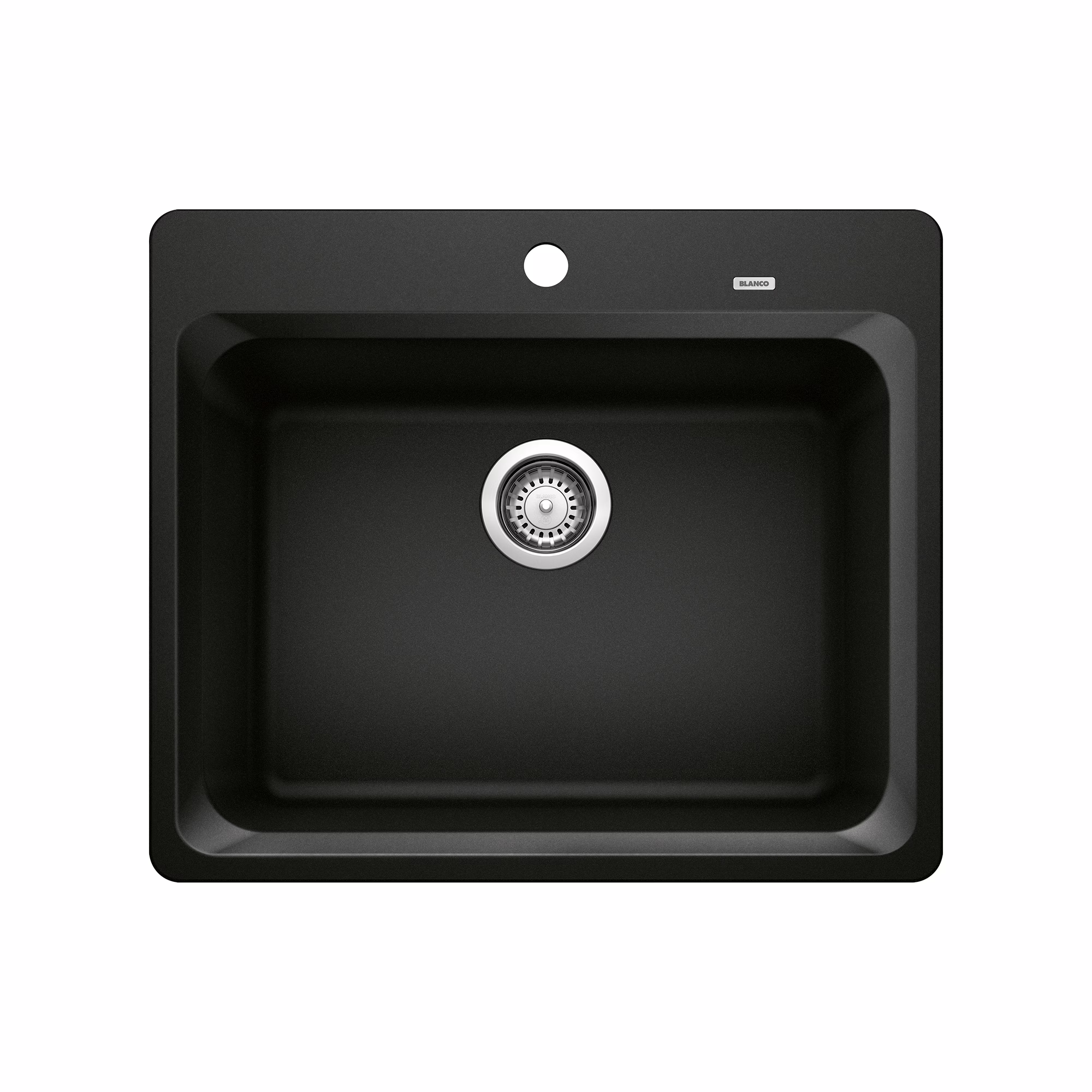 Vision SILGRANIT 25" Single Bowl Dual Mount Kitchen Sink - Coal Black
