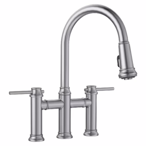 Empressa Pull-Down Dual-Spray Bridge Faucet - PVD Steel