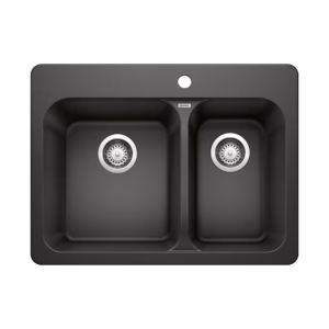 Vision SILGRANIT 27.5" 70/30 Double Bowl Dual Mount Kitchen Sink - Anthracite
