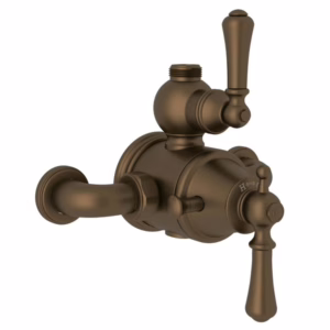 Perrin & Rowe | English Bronze Georgian Era™ 3/4" Exposed Therm Valve With Volume And Temperature Control