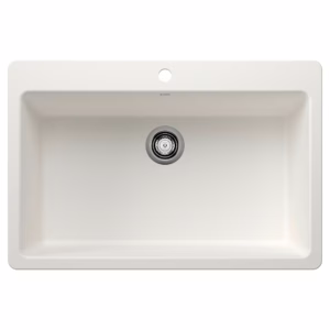 Liven SILGRANIT 33" Super Single Dual Mount Kitchen Sink - White