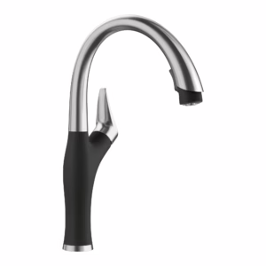 Artona Pull-Down Dual-Spray Kitchen Faucet - PVD Steel/Coal Black