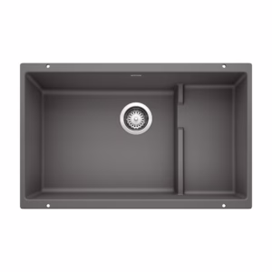 Precis Cascade SILGRANIT 29" Single Bowl Undermount Kitchen Sink with Colander - Cinder