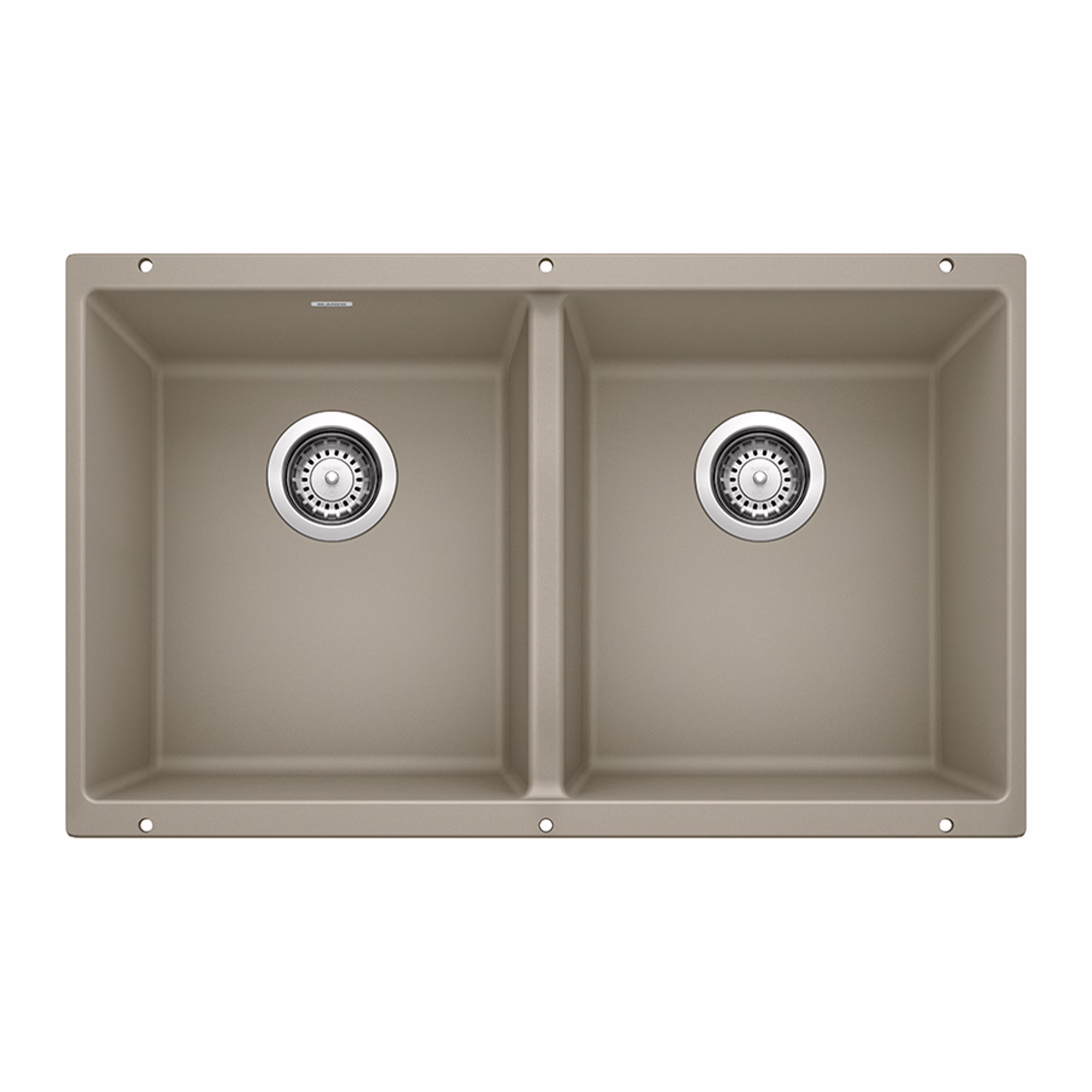 Precis SILGRANIT 29" 50/50 Double Bowl Undermount Kitchen Sink - Truffle