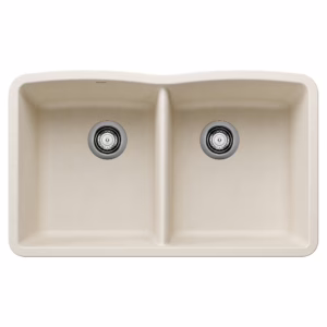 Diamond SILGRANIT 32" 50/50 Double Bowl Undermount Kitchen Sink - Soft White