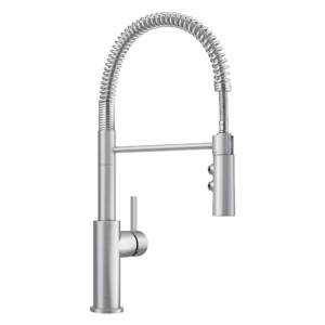 Catris Semi-Pro Pull-Down Dual-Spray Kitchen Faucet - PVD Steel