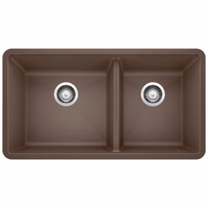 Precis SILGRANIT 33" 60/40 Double Bowl Undermount Kitchen Sink - Café