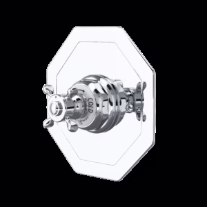 Perrin & Rowe | Polished Chrome Edwardian™ 3/4" Octagonal Thermostatic Trim Without Volume Control