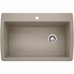 Diamond SILGRANIT 33.5" Super Single Dual Mount Kitchen Sink - Truffle