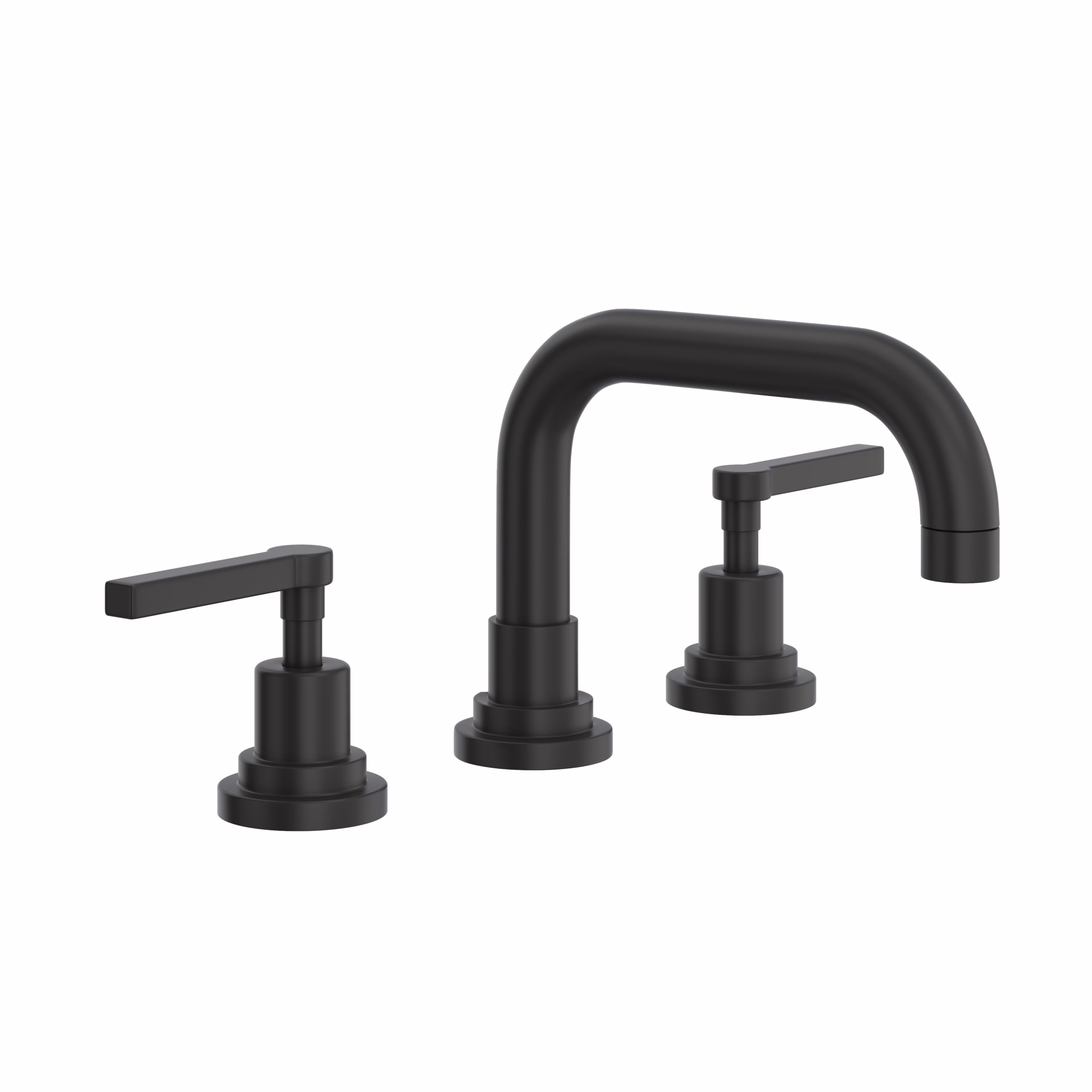 A2218LMMB-2 ROHL Matte Black Lombardia® Widespread Lavatory Faucet With U-Spout