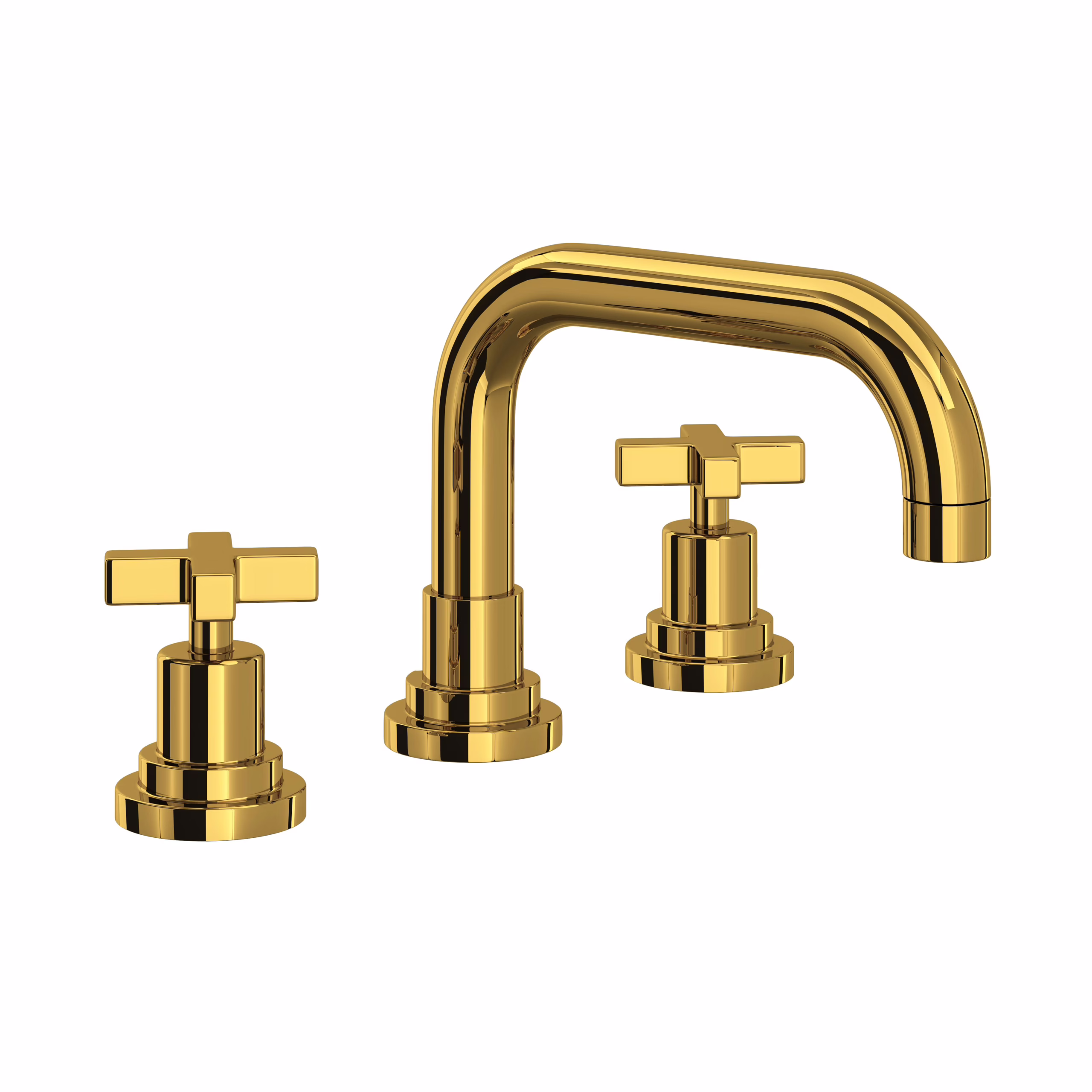 A2218XMULB-2 ROHL Unlacquered Brass Lombardia® Widespread Lavatory Faucet With U-Spout