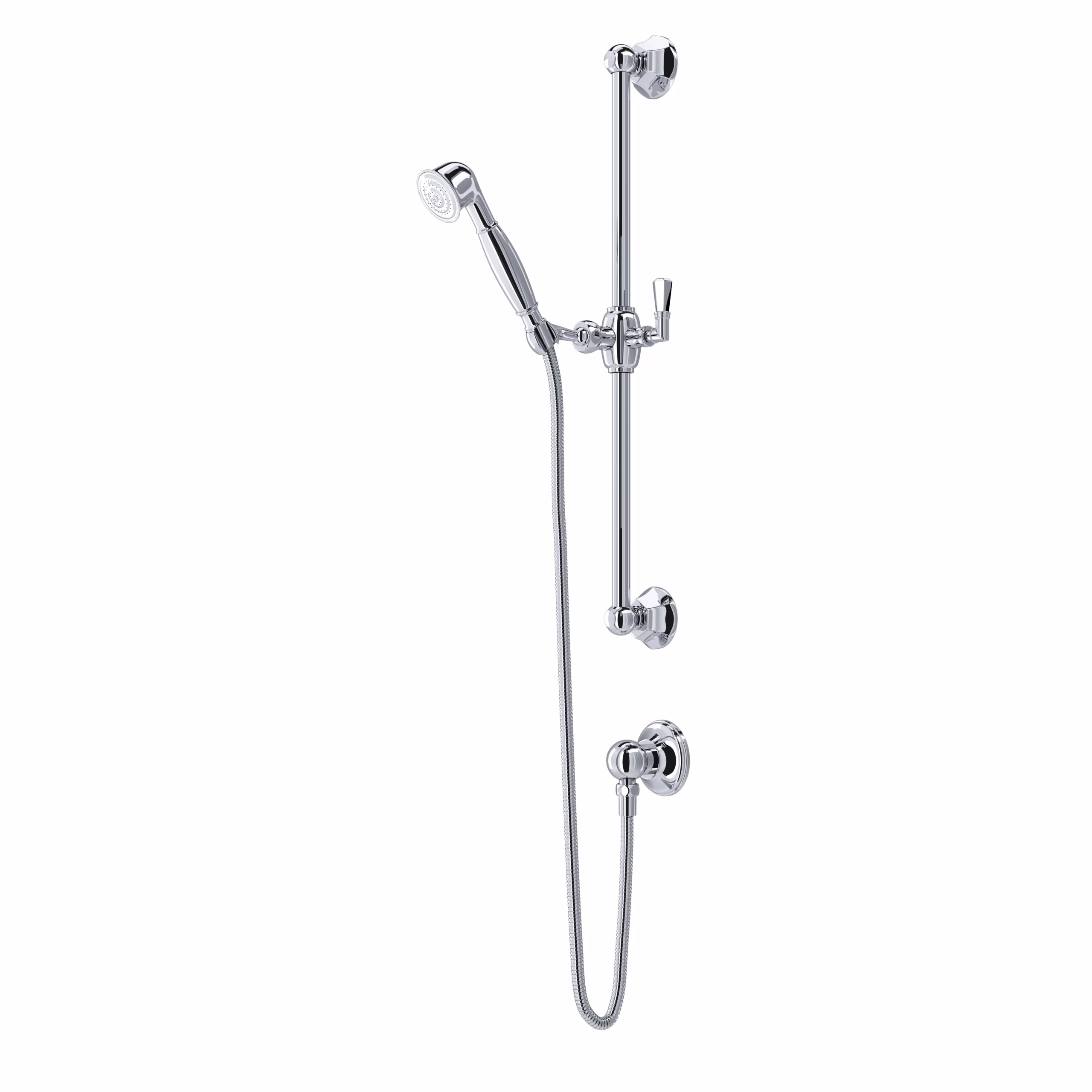 1330APC ROHL Polished Chrome Handshower Set With 24" Slide Bar and Single Function Handshower