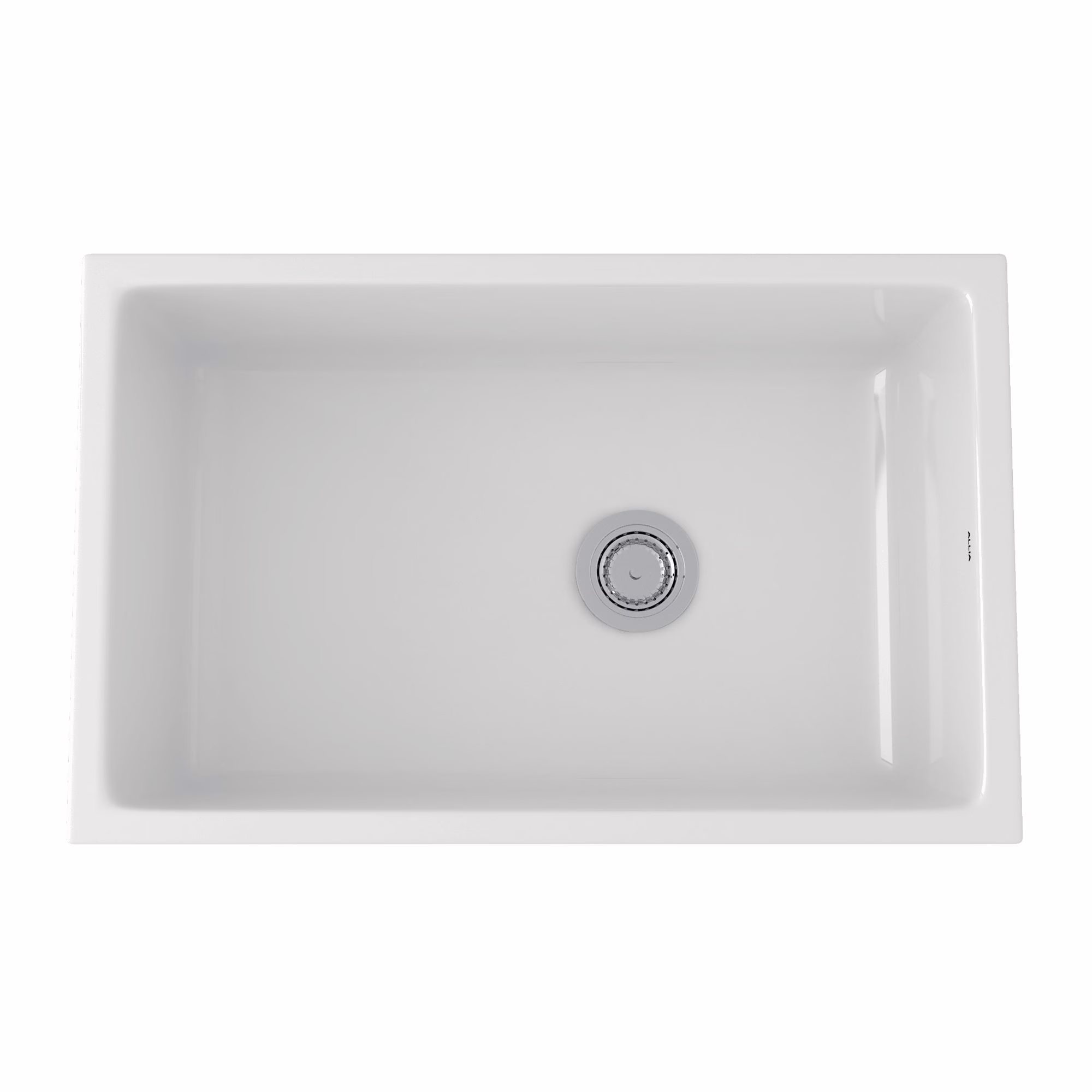 6307-00 ROHL White Allia™ 32" Fireclay Single Bowl Undermount Kitchen Sink