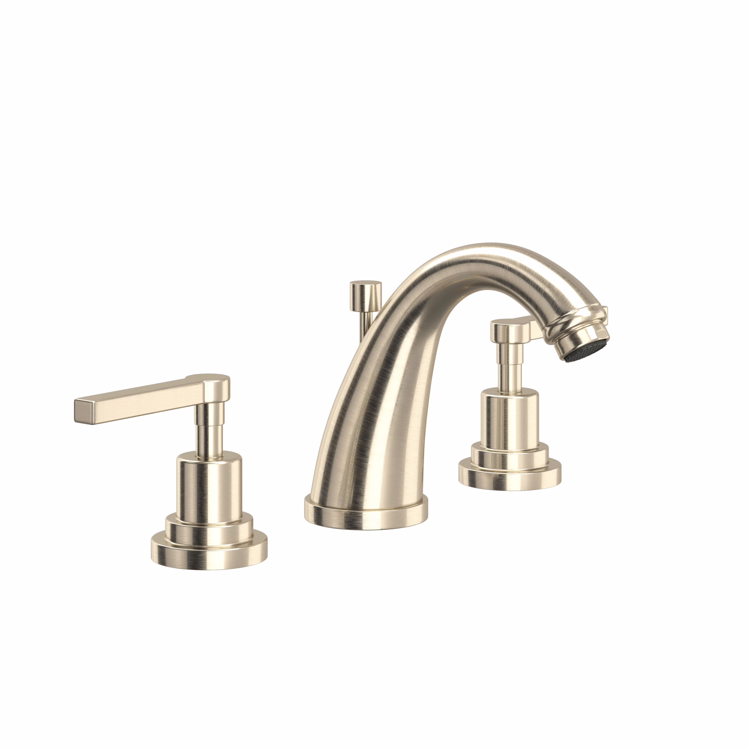 A1208LMSTN-2 ROHL Satin Nickel Lombardia® Widespread Lavatory Faucet With C-Spout