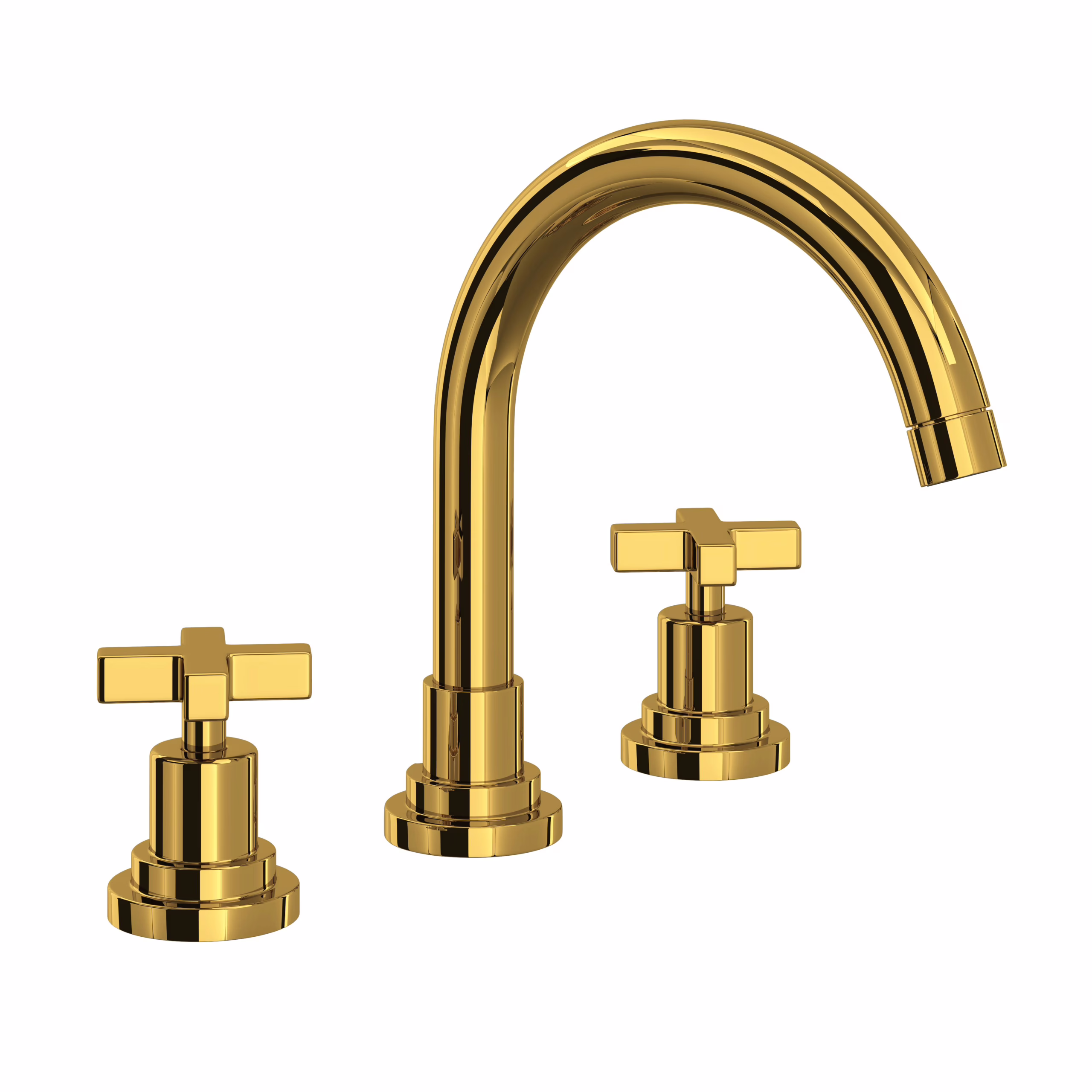 A2228XMULB-2 ROHL Unlacquered Brass Lombardia® Widespread Lavatory Faucet With C-Spout
