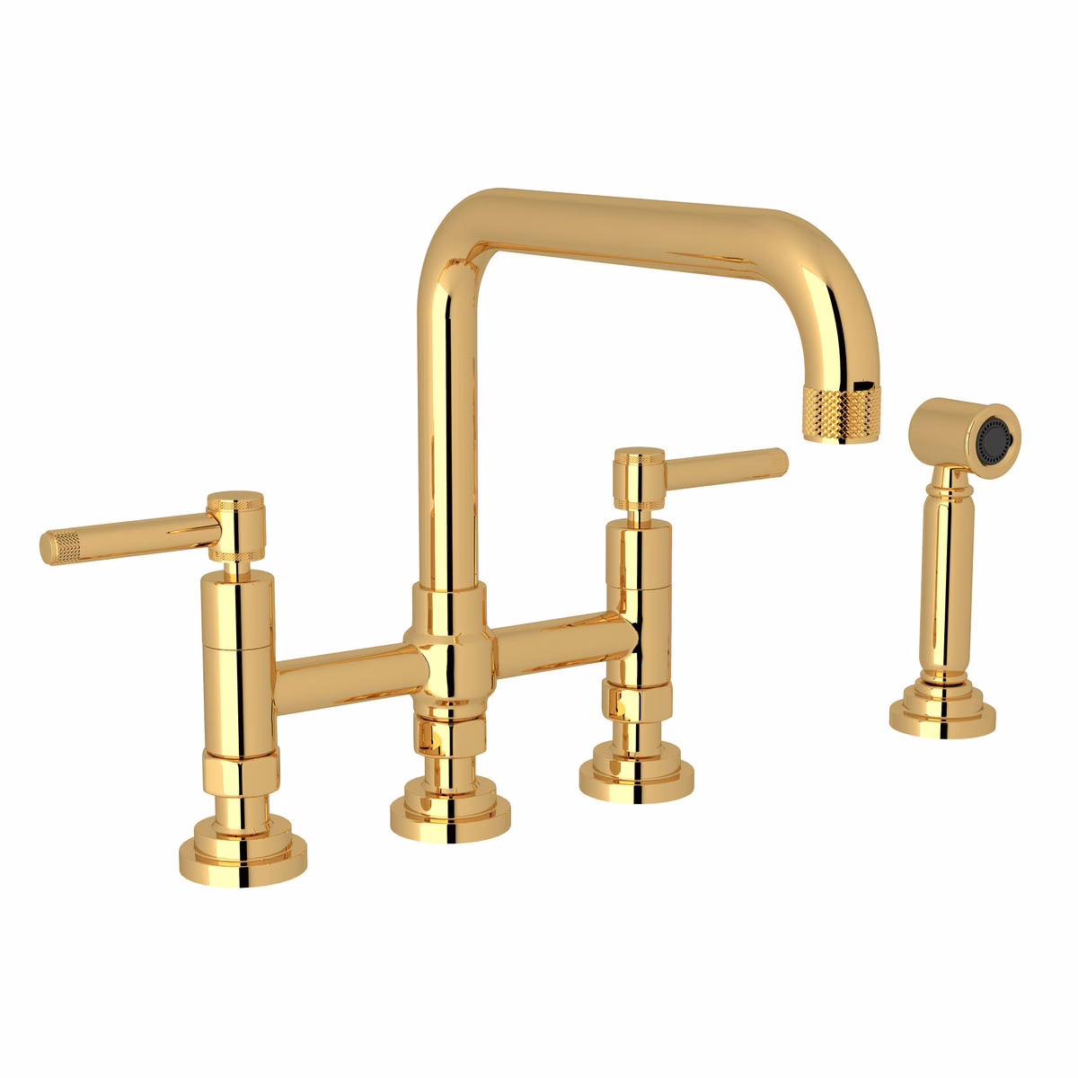 A3358ILWSIB-2 ROHL Italian Brass Campo™ Bridge Kitchen Faucet With Side Spray