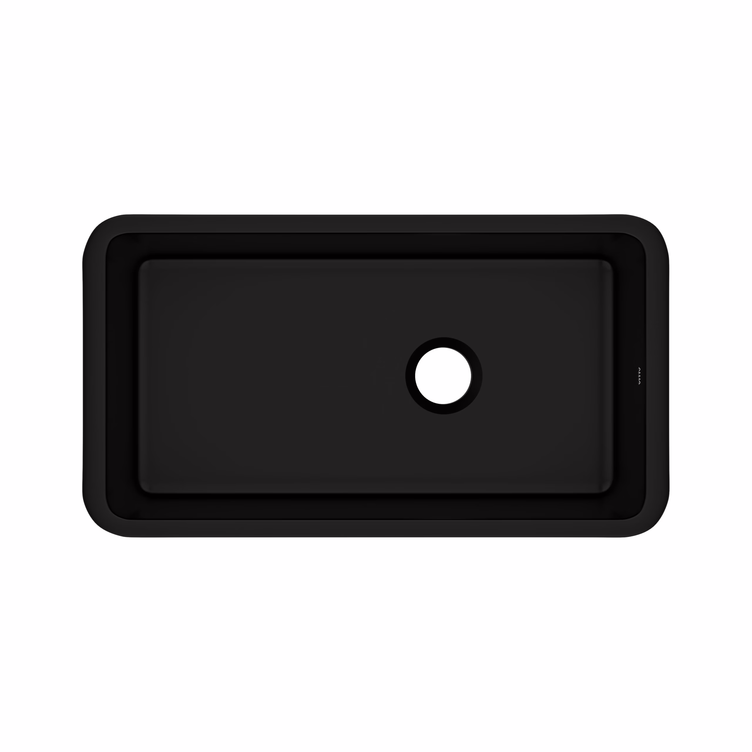 6497-63 ROHL Satin Black Allia™ 34" Fireclay Single Bowl Undermount Kitchen Sink