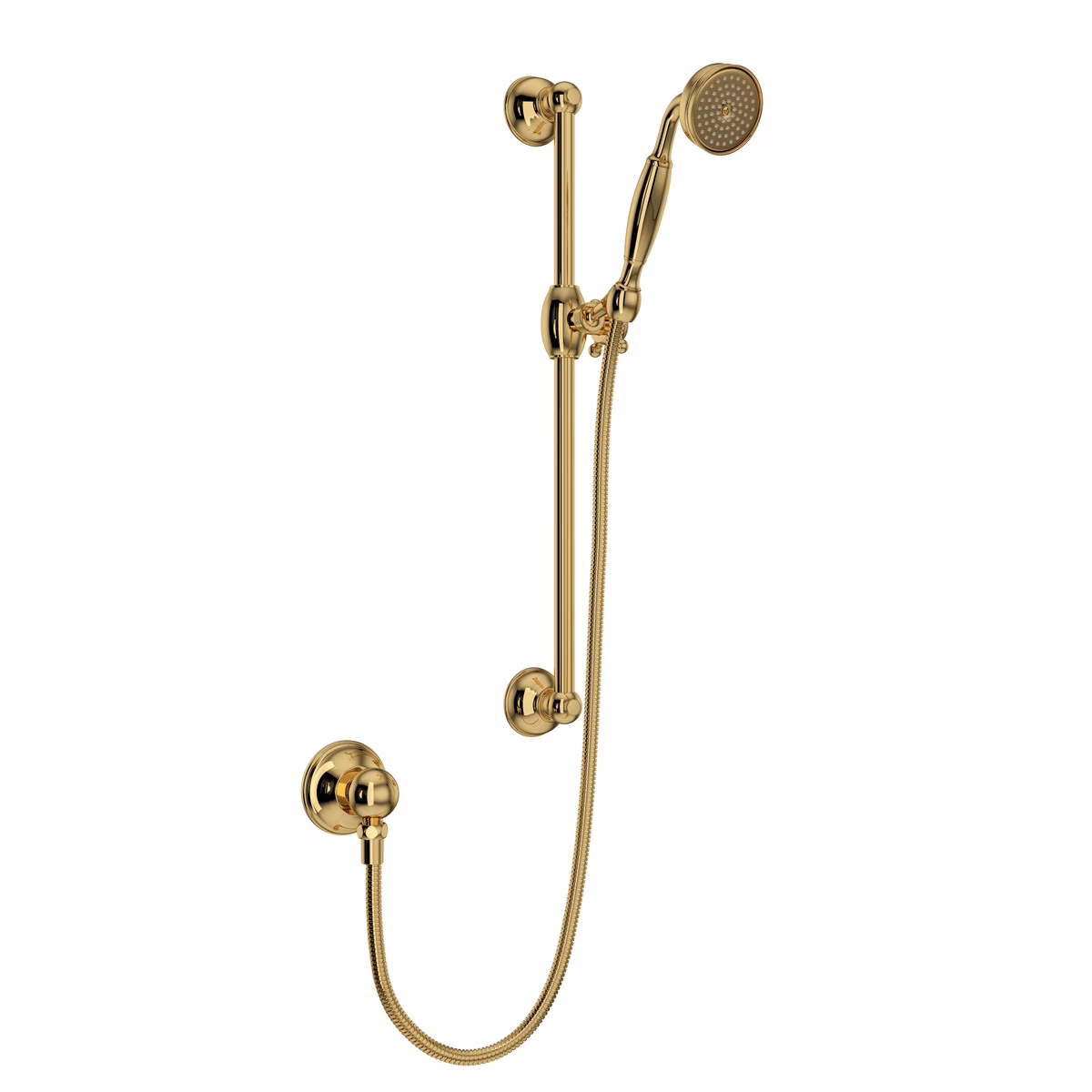 1301EIB ROHL Italian Brass Handshower Set With 22" Slide Bar and Single Function Handshower
