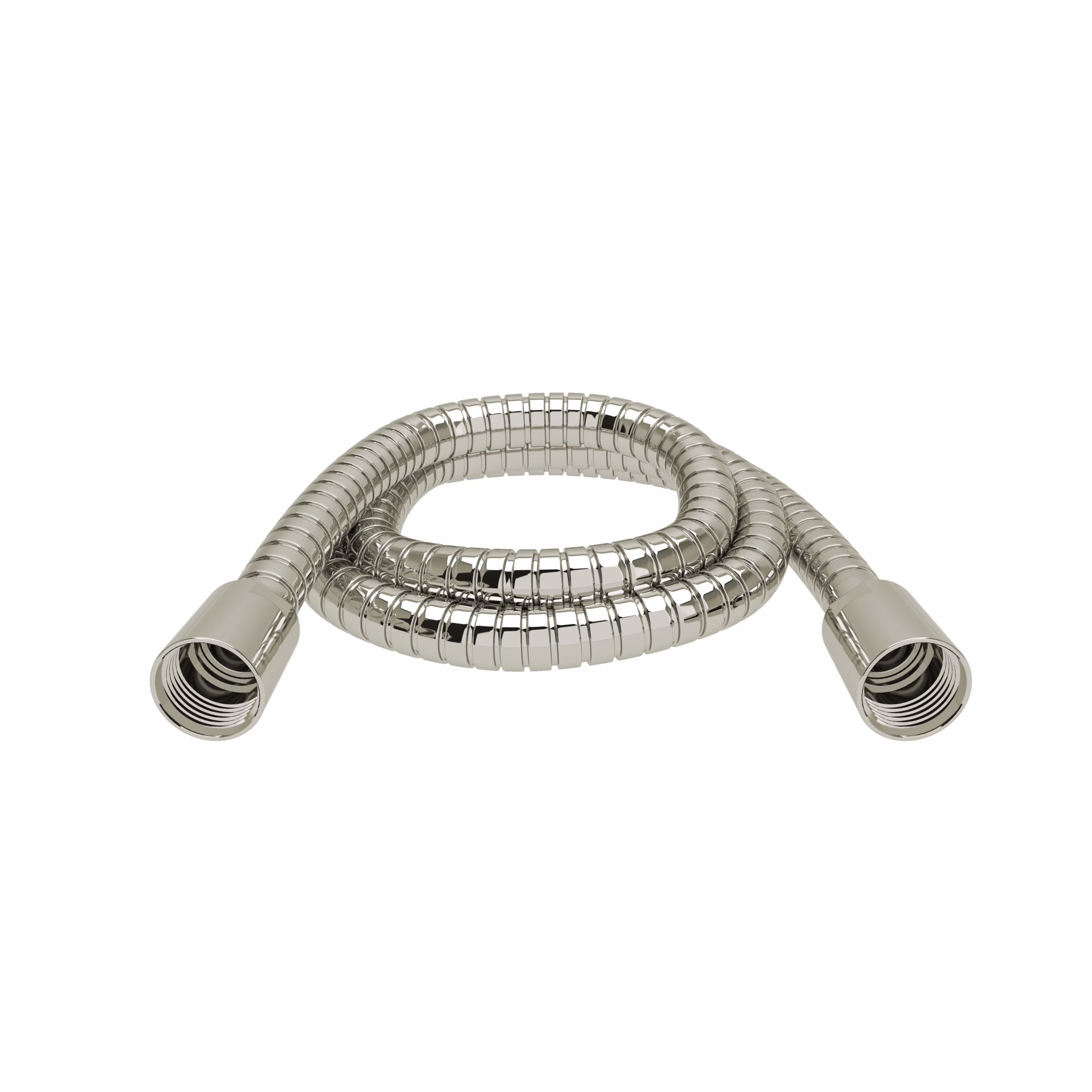 7259PN RIOBEL Polished Nickel 150 cm (59") double interlock flexible hose, swivel and 2 check valves