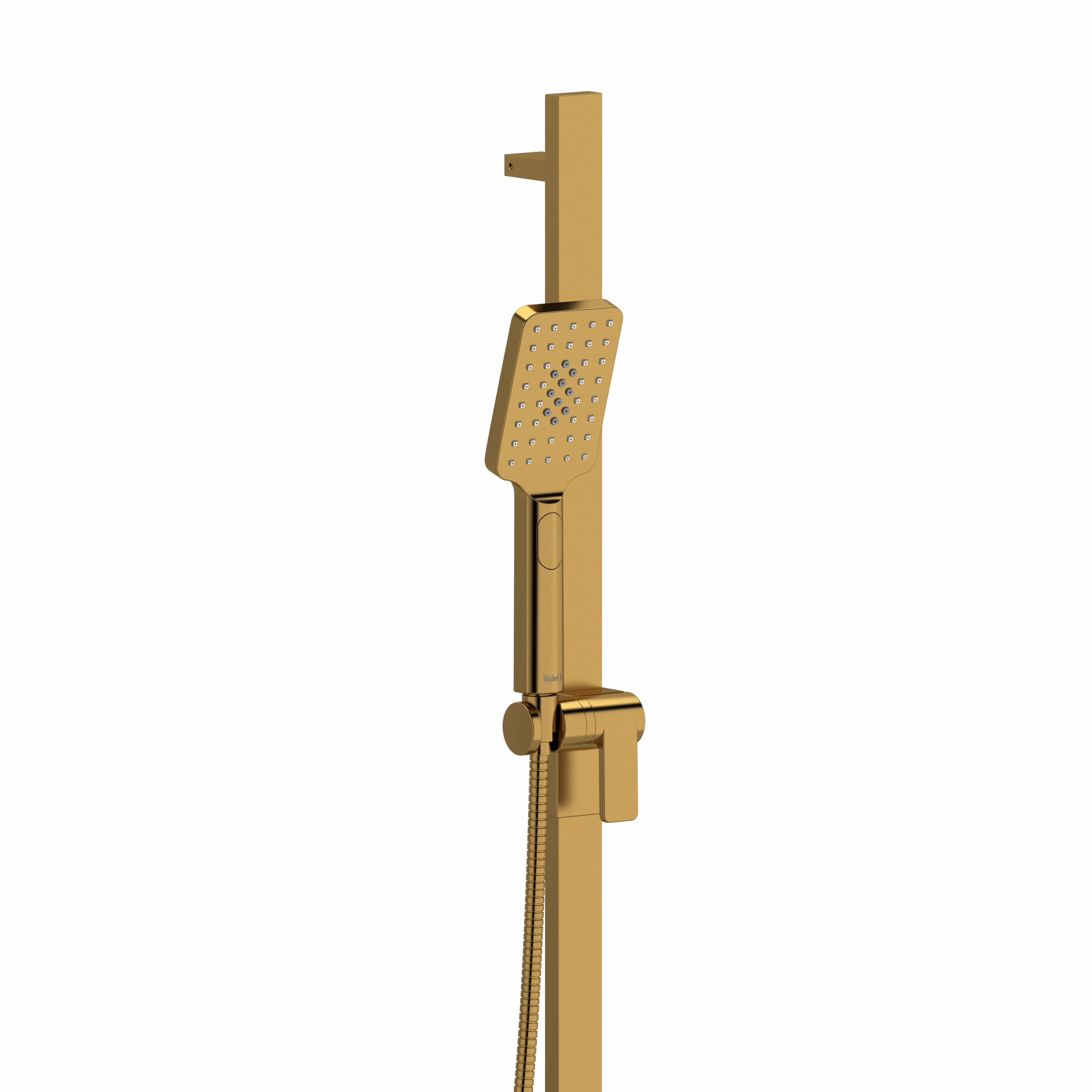 4845BG RIOBEL Brushed Gold Handshower Set With 32" Slide Bar and 4-Function Handshower