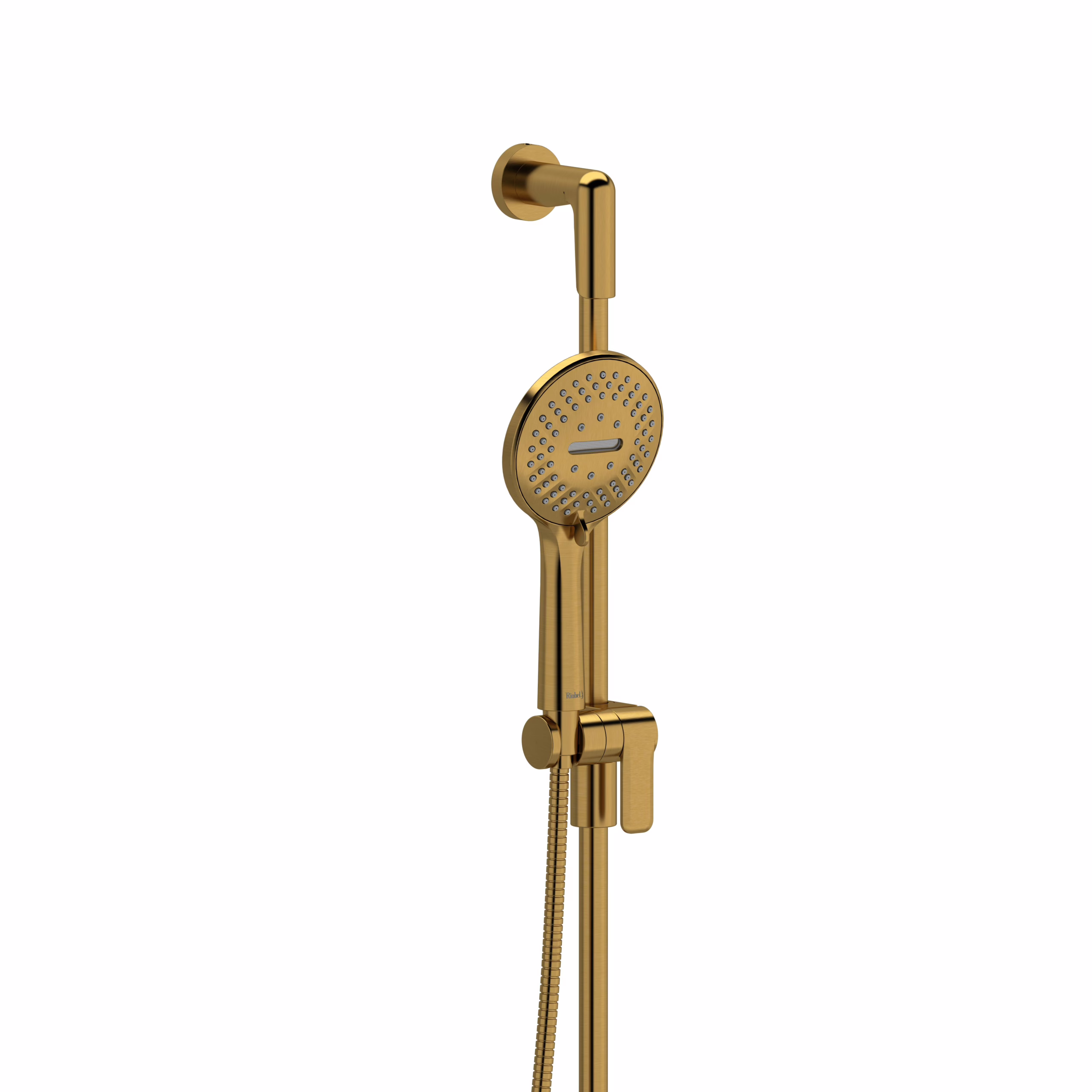 4839BG RIOBEL Brushed Gold Handshower Set With 37" Slide Bar and 5-Function Handshower