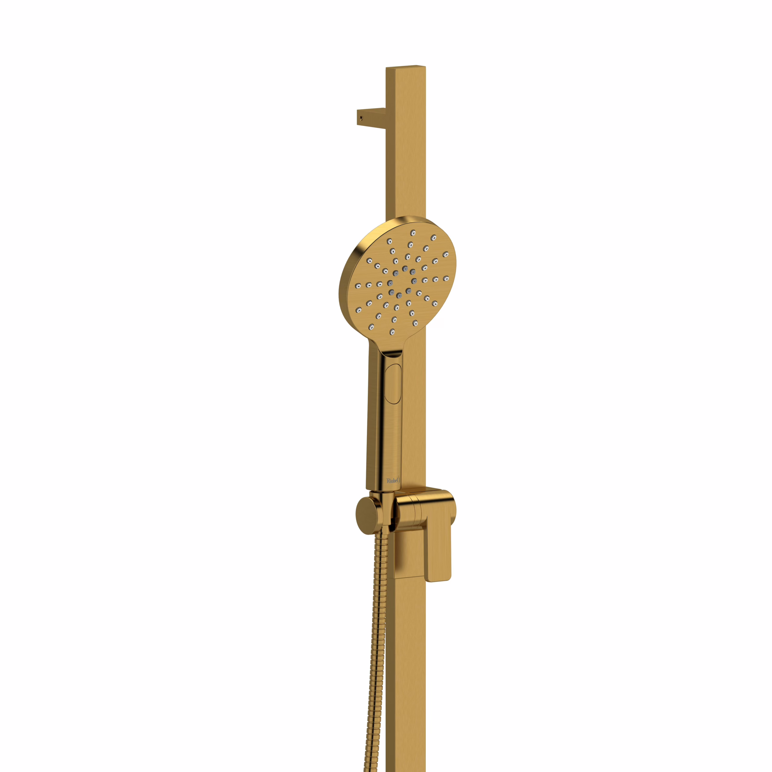 4844BG RIOBEL Brushed Gold Handshower Set With 32" Slide Bar and 4-Function Handshower