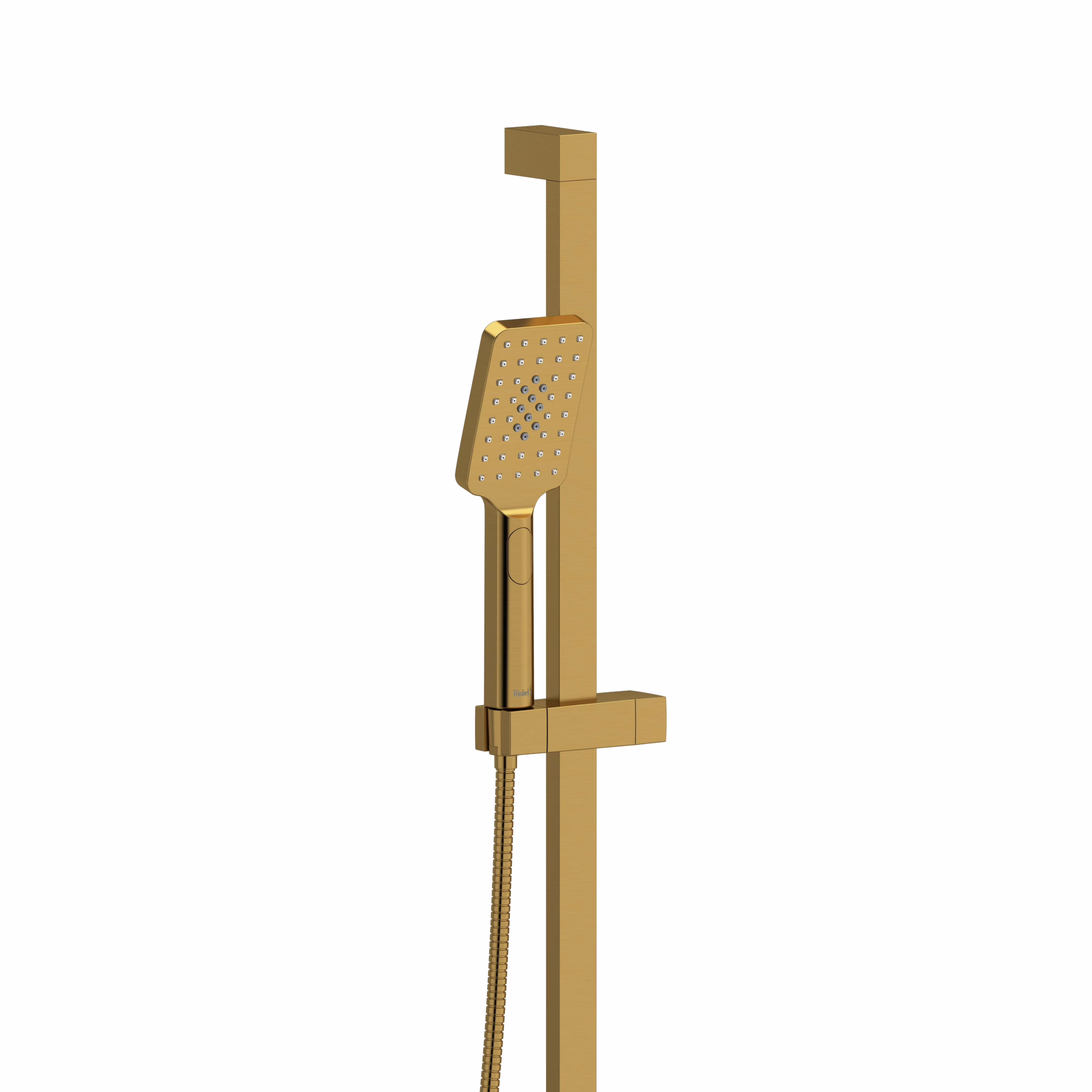 4865BG RIOBEL Brushed Gold Handshower Set With 34" Slide Bar and 4-Function Handshower